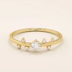 Minimalist 14k solid gold solo promise ring for women, featuring a sleek and timeless design perfect for daily wear or special occasions.