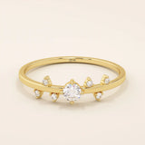 Minimalist 14k solid gold solo promise ring for women, featuring a sleek and timeless design perfect for daily wear or special occasions.