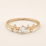 Minimalist 14k solid gold solo promise ring for women, featuring a sleek and timeless design perfect for daily wear or special occasions.