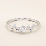 Minimalist 14k solid gold solo promise ring for women, featuring a sleek and timeless design perfect for daily wear or special occasions.