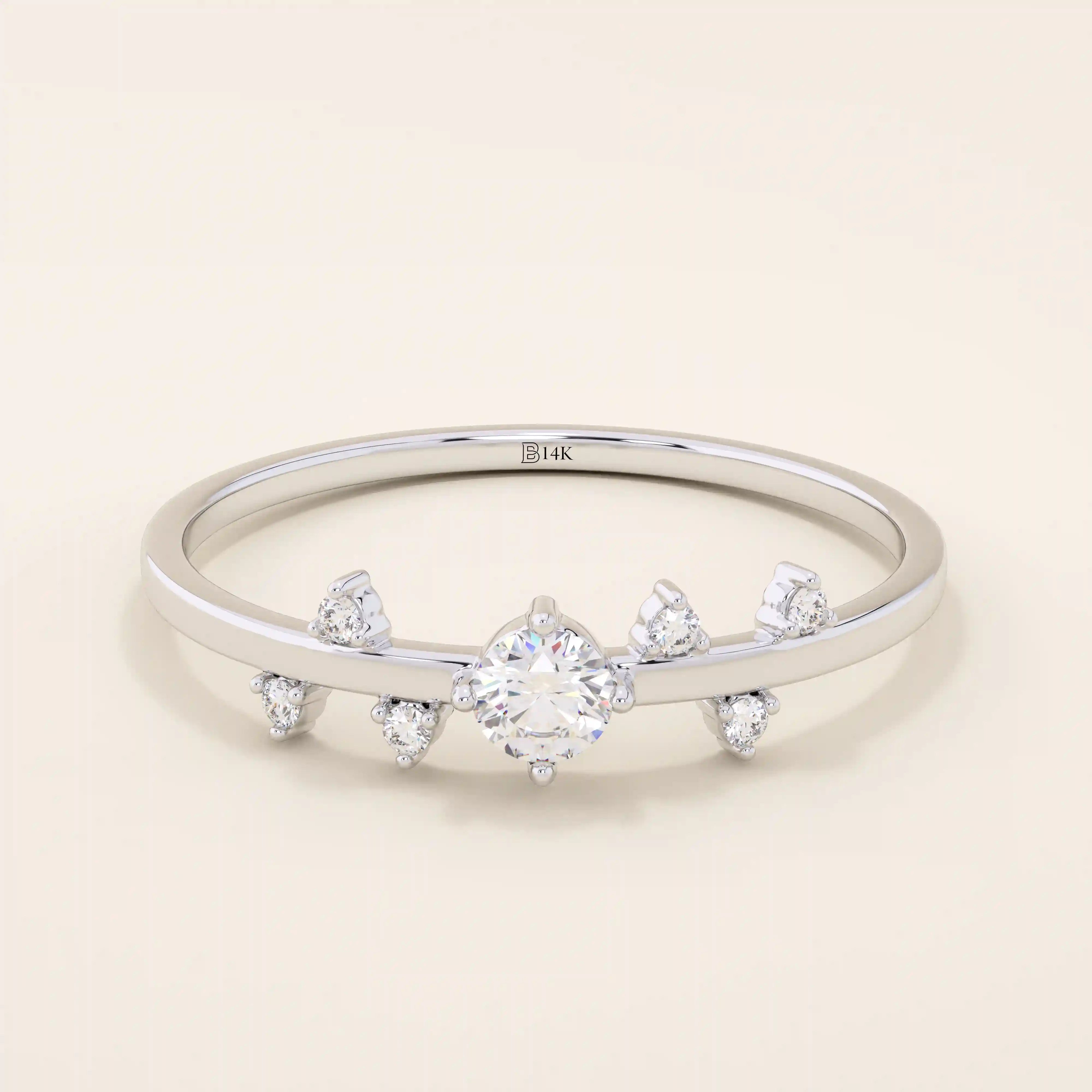 Minimalist 14k solid gold solo promise ring for women, featuring a sleek and timeless design perfect for daily wear or special occasions.
