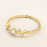 Minimalist 14k solid gold solo promise ring for women, featuring a sleek and timeless design perfect for daily wear or special occasions.