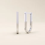 Modern U-shape hoop earrings in 14k white gold with a clean geometric silhouette.
