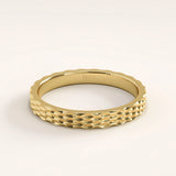 Patterned Band 14k Gold Vermeil Ring