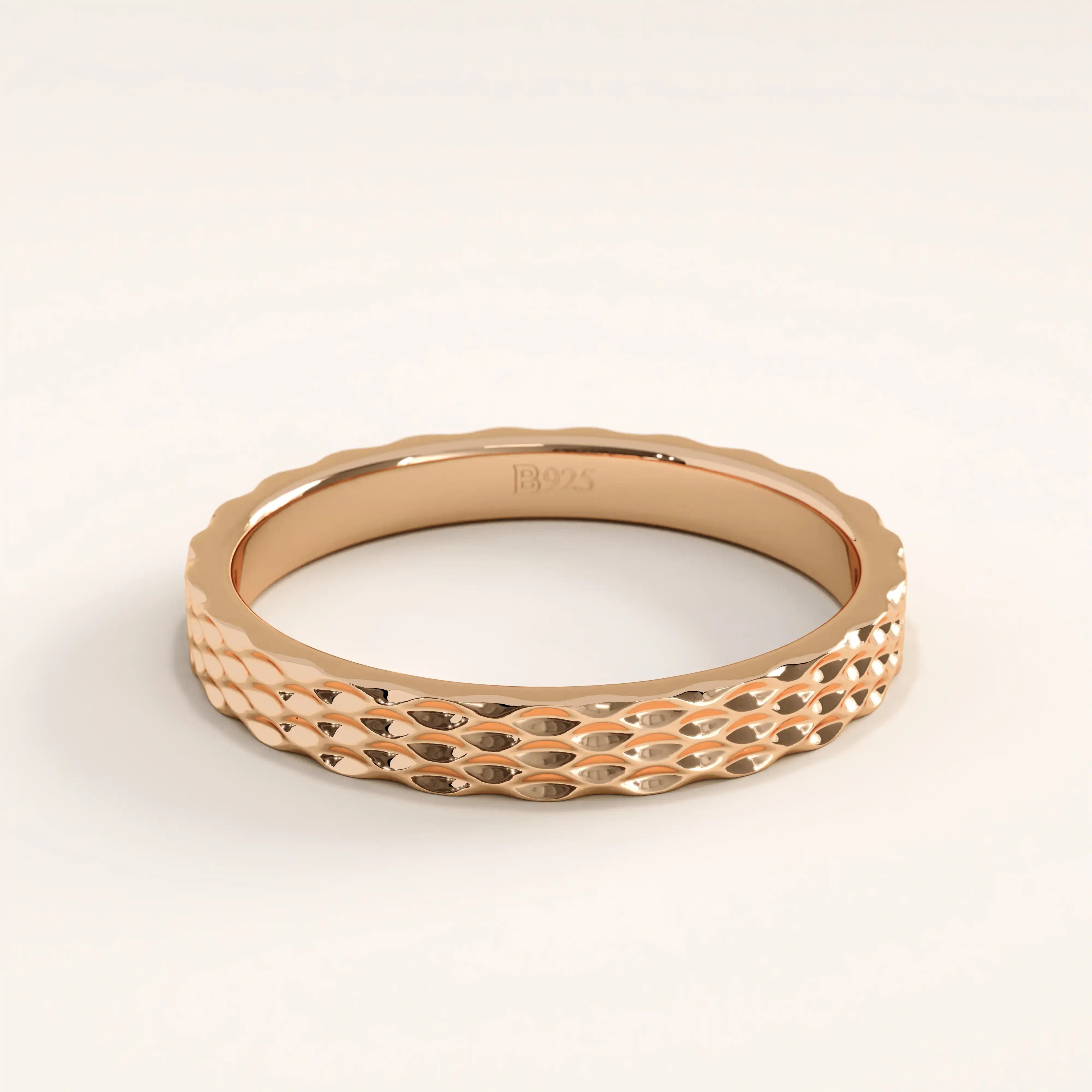Patterned Band 14k Gold Vermeil Ring