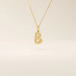 Puffy initial letter necklace crafted in 14k solid gold with a soft, dimensional finish. A modern personalized piece ideal for everyday layering.