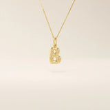 Puffy initial letter necklace crafted in 14k solid gold with a soft, dimensional finish. A modern personalized piece ideal for everyday layering.