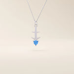 Sagittarius zodiac symbol pendant necklace in 14k solid gold with turquoise gemstone.