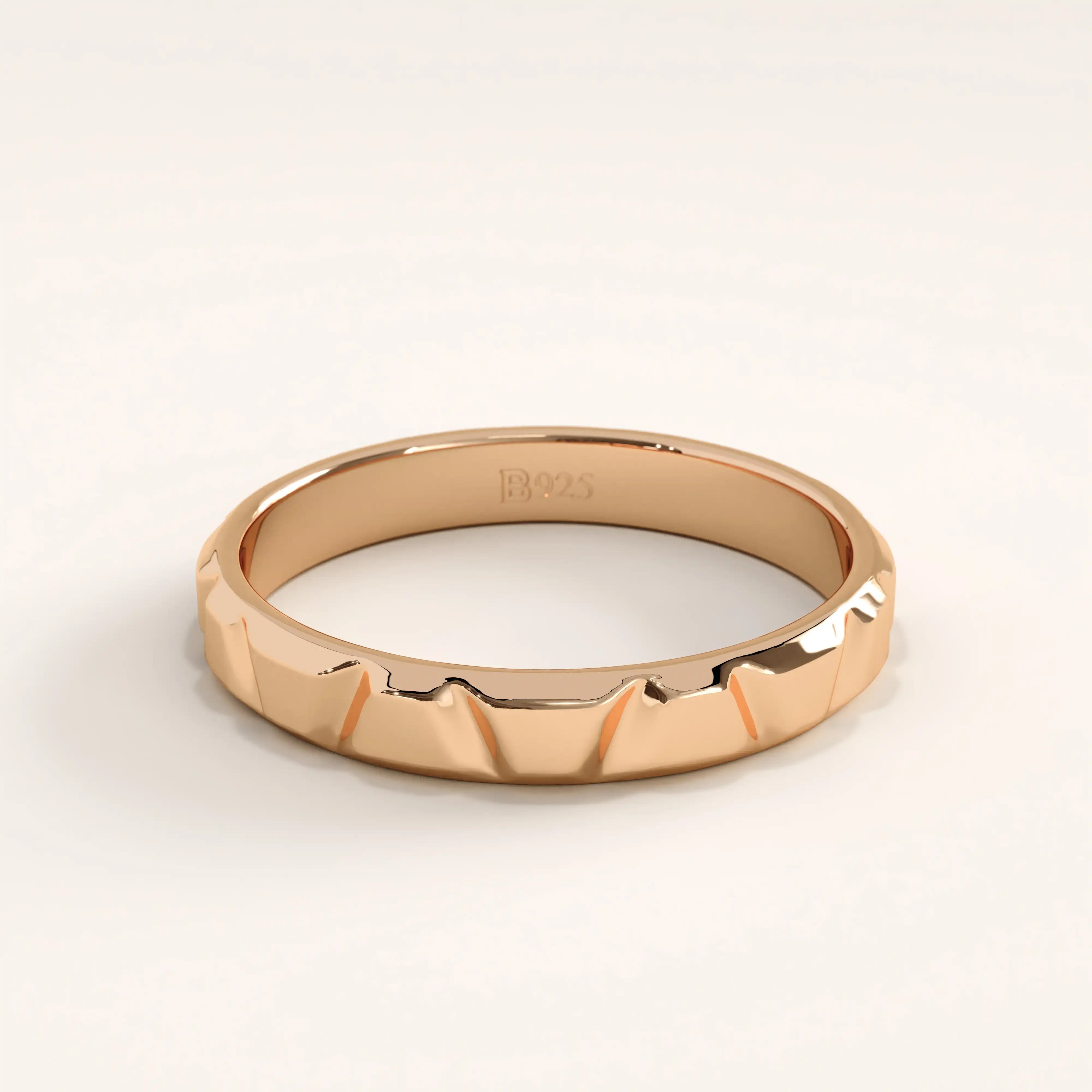 Unique Wedding Band 14k Gold Vermeil Ring