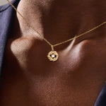 Unique Circle Pendant with Paved Moissanite Stone-MANKEN-RENDER - BRENNMORE 
