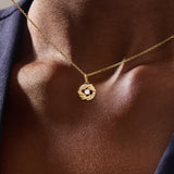 Unique Circle Pendant with Paved Moissanite Stone-MANKEN-RENDER - BRENNMORE 