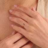Lab Sapphire Trio Promise Ring