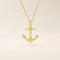 14k solid gold plain gold anchor pendant necklace for women
