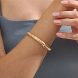 14k Gold Thick Rope Bangle Bracelet