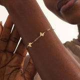 14k Gold Butterfly Chain Bracelet