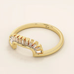 BAGUETTE SQUARE CURVE RING IN 14k SOLID GOLD