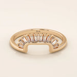 BAGUETTE SQUARE CURVE RING IN 14k SOLID GOLD
