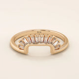 BAGUETTE SQUARE CURVE RING IN 14k SOLID GOLD