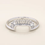 BAGUETTE SQUARE CURVE RING IN 14k SOLID GOLD