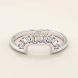 BAGUETTE SQUARE CURVE RING IN 14k SOLID GOLD