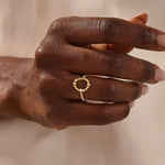 Beaded Karma Ring in 14k Gold