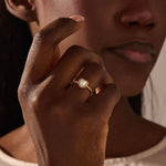 14k solid gold 5mm heart cut moissanite bezel solitaire statement ring for women