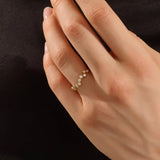 14k solid gold bezel set moissanite stacking wedding ring for women