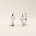BEZEL HOOP EARRINGS IN 14K GOLD FOR WOMEN