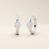 BEZEL HOOP EARRINGS IN 14K GOLD FOR WOMEN