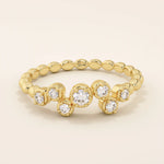 14k solid gold bezel set moissanite stacking wedding ring for women
