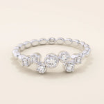 14k solid gold bezel set moissanite stacking wedding ring for women