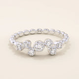14k solid gold bezel set moissanite stacking wedding ring for women