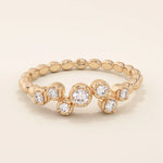 14k solid gold bezel set moissanite stacking wedding ring for women