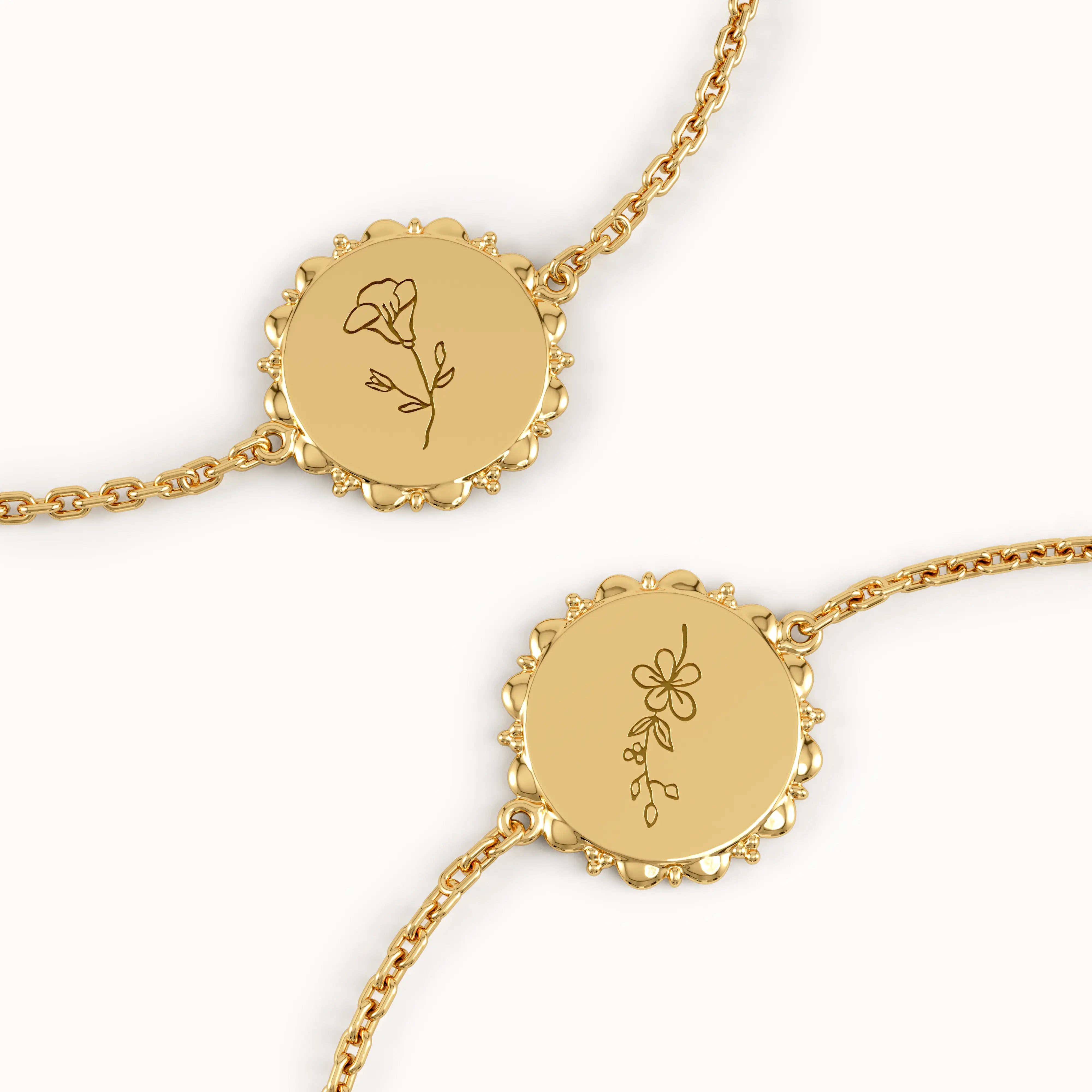 Engravable Birth Flower Bracelet My Store