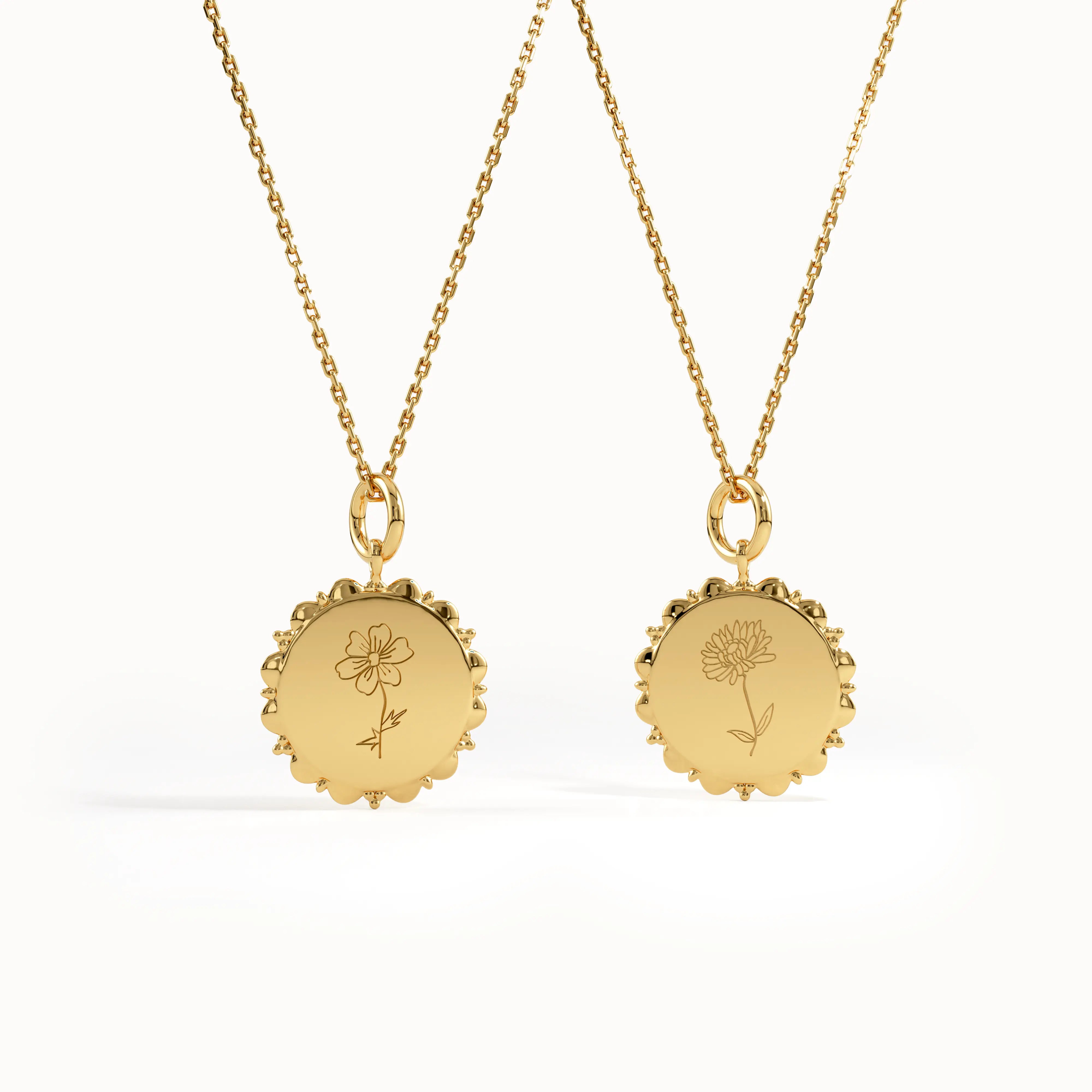 Birth Flower Engravable Pendant brennmore
