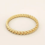 14K SOLID GOLD UNISEX BRAIDED WHEAT SLIM BAND WEDDING RING