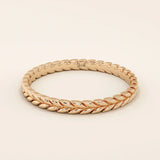 14K SOLID GOLD UNISEX BRAIDED WHEAT SLIM BAND WEDDING RING