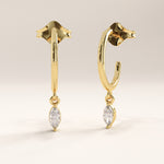 Marquise Lab Diamond Hoop Earirngs - BRENNMORE 