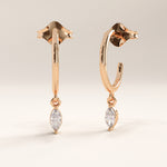 Marquise Lab Diamond Hoop Earirngs - BRENNMORE 