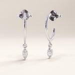 Marquise Lab Diamond Hoop Earirngs - BRENNMORE 