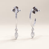 Marquise Lab Diamond Hoop Earirngs - BRENNMORE 