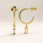 Baguette Lab Diamond Hoops for Women - BRENNMORE 