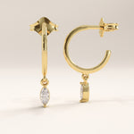 Marquise Lab Diamond Hoop Earirngs - BRENNMORE 