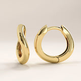 14k Gold Vermeil Dome Hoop Earrings