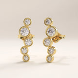 14k Gold Cluster Bezel Vermeil Earrings