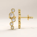 14k Gold Cluster Bezel Vermeil Earrings