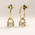14k Gold Dangle Hoop Vermeil Earrings - BRENNMORE 