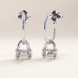 14k Gold Dangle Hoop Vermeil Earrings - BRENNMORE 