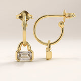 14k Gold Dangle Hoop Vermeil Earrings - BRENNMORE 