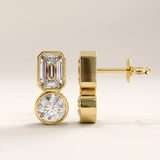 Bezel Lab Diamond Vermeil Stud Earrings